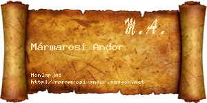 Mármarosi Andor névjegykártya